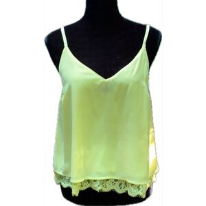 Abercrombie & Fitch yellow top with lace trim.